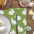 thumbnail image 4 of SLYNSHome Rabbit Bunny Happy Easter Placemats 12x18 Inch Seasonal Spring Table Mats for Party Kitchen Dining Decoration, 4 of 6