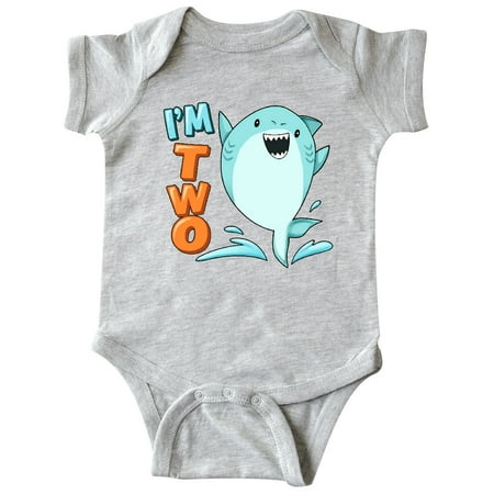 

Inktastic I m Two- shark second birthday Gift Baby Boy or Baby Girl Bodysuit