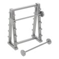thumbnail image 1 of YSNOOWE Decorative Piece Mini Barbell Rack Plastic Grey 1Pack For Office Decor Fitness Enthusiasts, 1 of 8