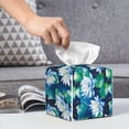 thumbnail image 4 of Kdxio Blue Lotus Flower Print Tissue Box Cover,Square Decorative PU Leather Facial Paper Case Organizer Holder Dispenser for Bathroom,Night Stands,Desk,Car 5.2''X5.2''X5.2'', 4 of 6