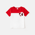 thumbnail image 3 of PatPat Boys Clothes Family Matching Mommy & Me Short-sleeve Colorblock T-shirts Boy Tops with Pockets, Red, 2 Years, 3 of 6