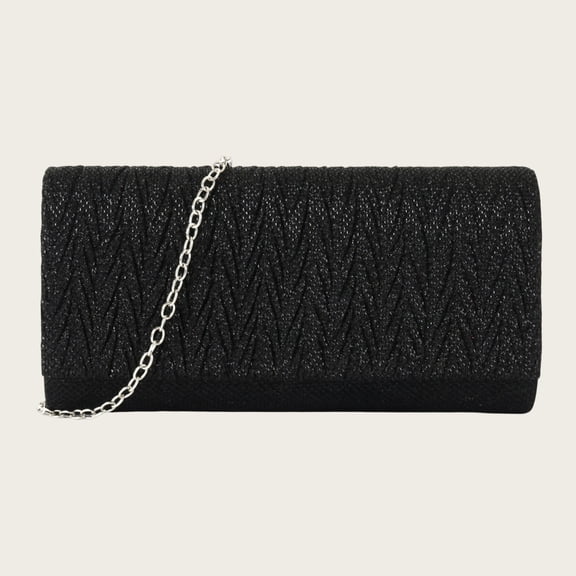 uublik Handbags for Women Sequined Bag And Sparkly Trendy Casual Versatile Evening Wear Pleated Shoulder Bag., Black