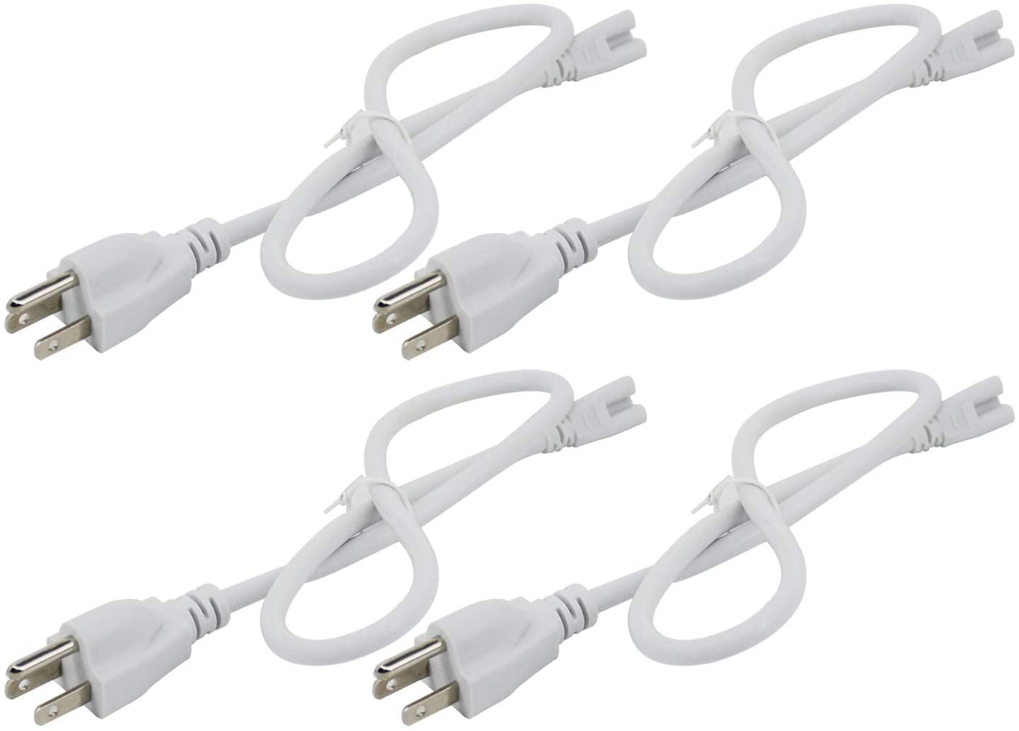 ROMWISH T5 T8 Extension Cords for Tube Lights, 4ft, Power Cable with Switch, 4-Pack
