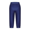 thumbnail image 5 of Women's Crop Sweatpant Capri Pants Lounge Drawstring High Elastic Waist Wide Leg Pant Cinch Sport Bottom Trousers Navy XX-Large, 5 of 6