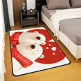 thumbnail image 2 of Kawaii Polar Bear Area Rug for Kids Teens Adult,Cartoon Bear Couple Non-Slip Backing Washable Rugs for Bedside,Valentine's Day Lover Bedding No Shedding Area Rugs(3'x5'), 2 of 5
