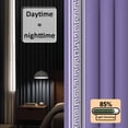 thumbnail image 3 of Purple Greek Key Blackout Curtains for Bedroom/Living Room, Pinch Pleated Black Out Curtains, Geometric Greece Ancient Farmhouse Geo Room Darkening Window Drapes with Hooks 2 Panels, 39"x70", 3 of 8