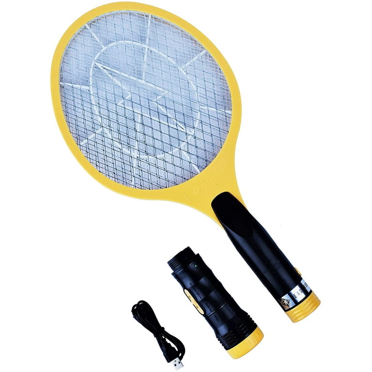 Beastron Racchetta Elettrica Ammazza Zanzare 3000V - Ricaricabile USB Con LED, 2 Strati Di Rete - 5