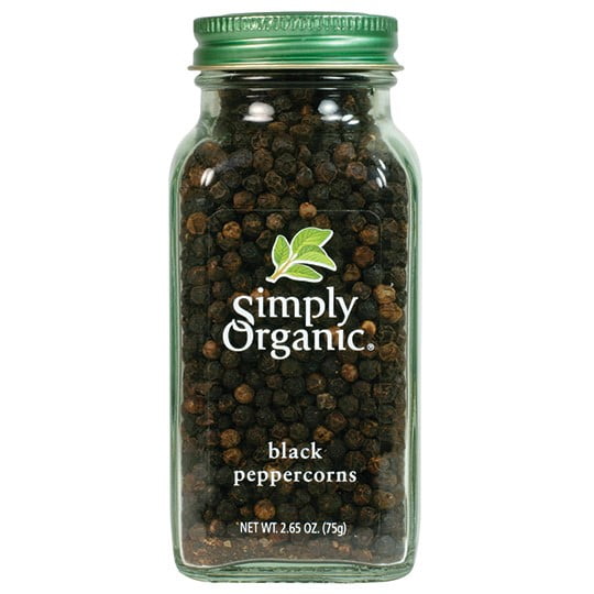 Simply Organic Whole Black Peppercorns, 2.65 Oz