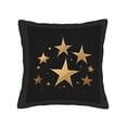 thumbnail image 4 of Set of 2 Decorative Throw Pillow Covers 18x18in - Elegant Black with Golden Stars in Circular Pattern Perfect for Couch Bed or Car, 4 of 8