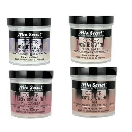 Mia Secret - COVER (WHITE PEONY+PORCELAIN+PIEL CANELA+TAN) 4 oz x 4