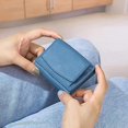 thumbnail image 4 of Cartera Plegable TANGJMXG para Mujer Vegana Azul Claro 10 x 7 x 3 cm, 4 of 5