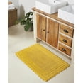 thumbnail image 6 of Better Trends 4 Piece Bathroom Rug Set 100% Cotton, Extra Soft Tufted Bath Mat, Water Absorbent & Reversible Mat, Yellow Lilly Crochet Collection, 6 of 9