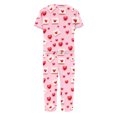 thumbnail image 4 of TIMIFIS Ensembles de Pyjama pour Femmes 2 Pcs - Pyjamas de la Saint-Valentin pour Femmes - Ensembles de Pyjamas pour Dames Manches Courtes Col Rond Haut et Pantalons Capris Ensembles de Détente, 4 of 5
