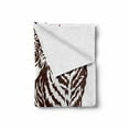 thumbnail image 2 of Tattoo Soft Flannel Fleece Throw Blanket, Wild Chinese Tiger with Stripes and Roaring While Its Paws on Rock Pattern, Cozy Plush for Indoor and Outdoor Use, 50" x 70", Brown White, by Ambesonne, 2 of 6