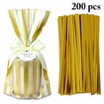 thumbnail image 1 of Coofit 50 Pcs Sac Cello Doré Sac à Biscuits Plat Sac de Friandises Cellophane avec Attache Torsadée, 1 of 10