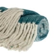 thumbnail image 3 of Super Soft Aqua and White Chevron Handloomed Throw Blanket, 3 of 4