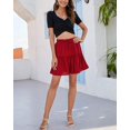 thumbnail image 4 of Femmes Été Mignon Taille Haute Jupe Volants Imprimé Floral Swing Plage M., 4 of 8