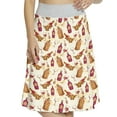 thumbnail image 1 of Women's Winery Vintage Country Drinking A-line Printed Skirt Casual Wear, S, Fuchsia Ruby Pale Brown, by Ambesonne, 1 of 6