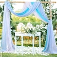 thumbnail image 4 of Toystoory Boda cortina tela cortina fiesta techo telón de fondo cortinas ventana transparente accesorios recepción decoración Patio Kits de decoración para fiestas Azul, 4 of 6