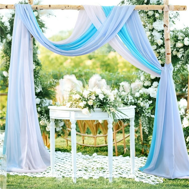2 Paneles De Tela De Gasa Para Arco De Boda - Verde, 70x300/400/550 Cm, Decoración Transparente Para Telón De Fondo
