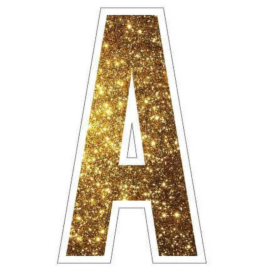 Gold Sparkle Alphabet Yard Sign Set (Bebas) Yard Decoration Set - 18" Tall - 26pcs
