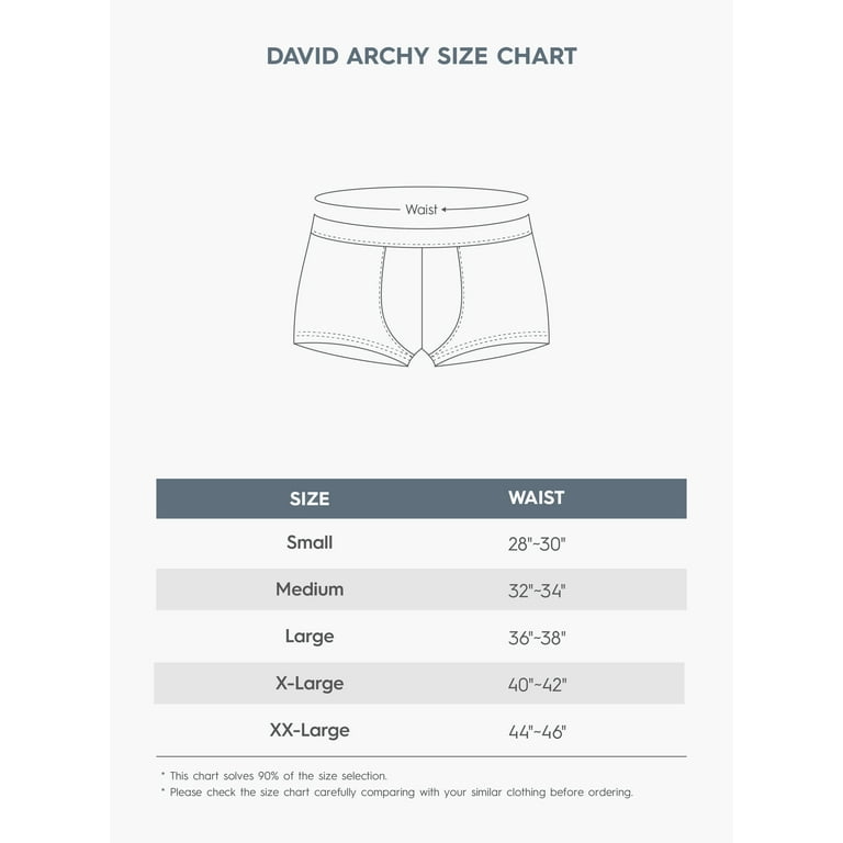David Archy 4 Packs Bamboo Rayon Trunks One-Piece Cut Breathable