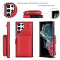 thumbnail image 3 of Crossbody Wallet Case for Samsung S22 Ultra, RFID Blocking PU Leather Zipper Handbag Purse Flip Cover, Kickstand Case with Card Slots Holder Wrist Strap Lanyard for Samsung Galaxy S22 Ultra, Red, 3 of 12
