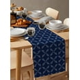 thumbnail image 2 of Table Runner Dresser Scarf 13 x 120 Inch White Diamond Lattice Navy Blue Retro Plaid Texture Table Runners Non-Slip Heat Kitchen Dining Table Decor for Indoor Outdoor Home Party Decoration, 2 of 7