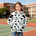 thumbnail image 6 of CINVREST Girls Cow Print Sweatshirts Casual Fashion Oversized Hoodies Long Sleeve Hooded Pullover Tops With Pocket (9 Years, Blue), 6 of 7