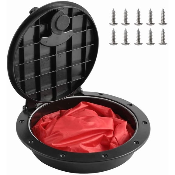 1 Piece 8 Inch Black Deck Plate Kit Storage Bag Kayak Boat Hatch Accessory