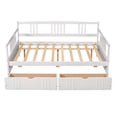 thumbnail image 3 of Wooden Full Size Daybed With 2 Drawers, Modern Sofa Day Bed Frame, Full Size Daybed Wood Bed With Drawers For Bedroom Guest Room, 3 of 9