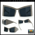 thumbnail image 2 of Womens Oversized Triangular 80s Vibe Thick Temple XL Cat Eye Sunglasses Grey - Black, 2 of 8