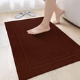 thumbnail image 1 of Canadian Linen Yukon Bath Mats, 2 Pack, 20"x34", Soft Absorbent Cotton Washable Lightweight Quick Dry Bath Shower Mat Picture Frame Design, Dark Brown, 1 of 9
