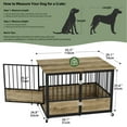 thumbnail image 3 of Uforic 43-Inch Wooden Dog Crate Furniture with Wheels and Double-Doors,Dog Kennel,Dog Cage for Indoor - Greige, 3 of 8