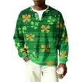 thumbnail image 6 of Men's Button-Down Collar Long-Sleeve Ribbed Knit Pullover Green 2XL, 6 of 6