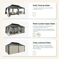 thumbnail image 5 of Summit Living 12' x 20' Hardtop Gazebo Aluminum Frame Galvanized Steel Double Roof Patio Gazebo with Netting & Curtains Brown, 5 of 8