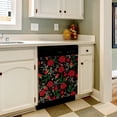 thumbnail image 3 of Roses Buds Leaves Black Dishwasher Magnet Cover Decorative Sticker for Home Cabinet Kitchen 23" x26", 3 of 5
