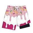 thumbnail image 4 of ibiyuan Boys Swim Trunks with Compression Liner Funny Ice Cream Swim Shorts Quick Dry 2 in 1 Beach Board Shorts with Pockets, 4 of 4