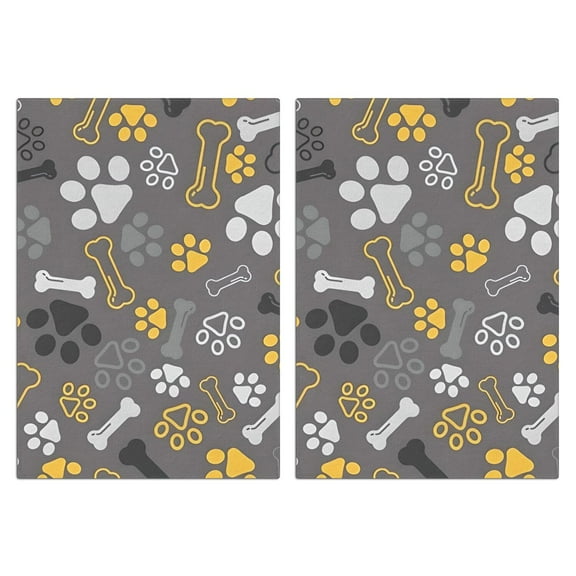 2 Pcs Funny Kitchen Towels,Dog Paw and Bone Microfiber Dish Towels,Kitchen Tea Towels,Kitchen Towel Set (18" X 26")
