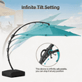 thumbnail image 3 of LAUSAINT HOME 11 FT Outdoor Patio Umbrella with Base, Aluminum Cantilever Umbrella with Crank, Turquoise Blue, 3 of 7