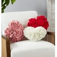thumbnail image 5 of Fennco Styles Heart Shaped Felt Flowers Decorative Filled Throw Pillow 13" W X 13" L – Pink 3D Rose Accent Cushion for Bed, Couch, Sofa, Home, Office Décor, Holidays, Housewarming and Valentine's Day, 5 of 5