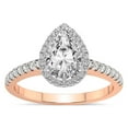 thumbnail image 3 of 2 Carat | IGI Certified Pear Shape Lab Grown Diamond Engagement Ring For Women | 14K Rose Gold | Lab Created Anastasia Halo Diamond Engagement Ring | FG-VS1-VS2 Quality, 3 of 5