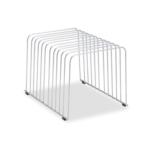 Wire Desktop Organizer 11 Sections, Letter to Legal Size Files, 9" x 11.38" x 8", Silver