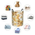 thumbnail image 4 of Balery Groovy Hippie Flower Mushrooms Cesta de ropa redonda con asas, impermeable, independiente, para ropa, juguetes, dormitorio y familia-Medium, 4 of 6