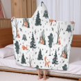thumbnail image 5 of Multicolor Christmas Forest Pattern Hooded Bath Towel，60"x35" for Ages 3 To 12 Kids, Quick Dry Lightweight Soft Microfiber Hood Beach Towel Cover Up for Kids, 5 of 7