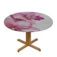 thumbnail image 3 of WYYP Flowers Flowers Round Tablecloth 100% Polyester Fiber Outdoor Fitted White, 3 of 8