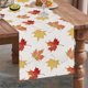 thumbnail image 1 of Linen Thanksgiving Table Runner with Pumpkin Maple Leaf Plaid Design for Harvest Holiday Party Decor, Autumn Kitchen Dining Table Centerpiece, Farmhouse Rustic Fall Decorations, Seasonal Home Accent, 1 of 6