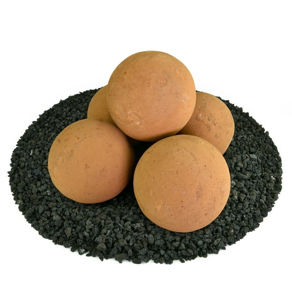 Burnt Orange, Ceramic Fire Balls | 6" Set of 5