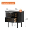 thumbnail image 2 of FITUEYES Mid-Century Modern End Table, Fluted Nightstand for Bedroom, Wooden Side Table with Fluted Panels & 2 Drawers, Black, 2 of 6