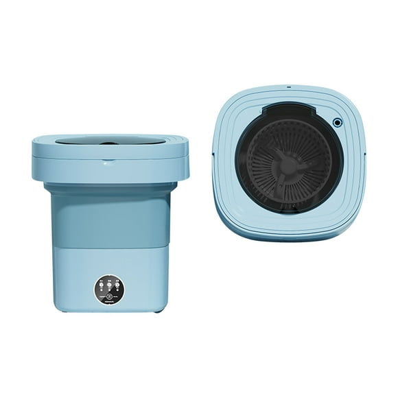 Blue Foldable Mini Washing Machine Portable Washer With Spin Dryer, 8.5L Capacity And Plastic Body For Dorm, Travel And Underwear Washing 14X14X12In 3.5Lb